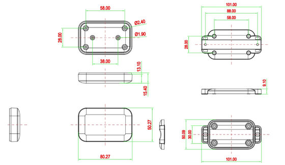 101*50*22mm Wall-mounted IP65 Plastic Waterproof Box With Ears For Security Monitoring Power Supply On Electric Pole/Pipes
