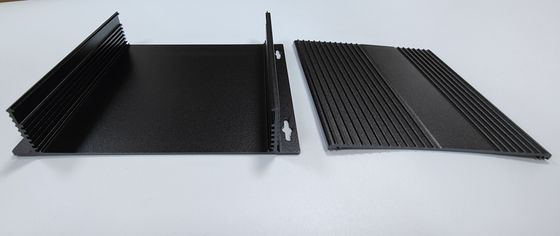 160*46*150mm Anodized Black Aluminum Cooling Case With Flange Wall Mount
