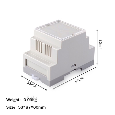Din Rail Abs Kabinet DIY Papan Sirkuit Outlet Switch Kandang Tahan Api 53*87*60mm