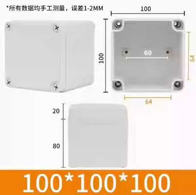 Tutup bening ABS PC Bahan Watertight Electric Box 100 * 100 * 100mm dengan Sekrup Plastik