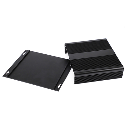 204x48x150mm Extruded Aluminium Besar Kantong Dengan Heatsink Sisi Dalam Hitam Perak Warna